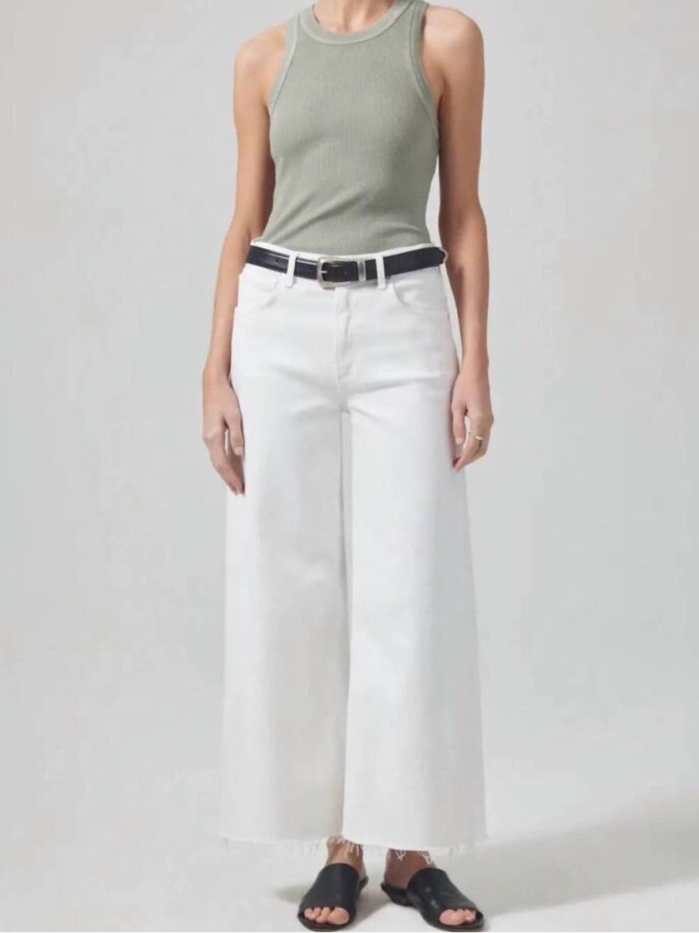 CITIZENS OF HUMANITY lyra crop wide leg jeans in white
